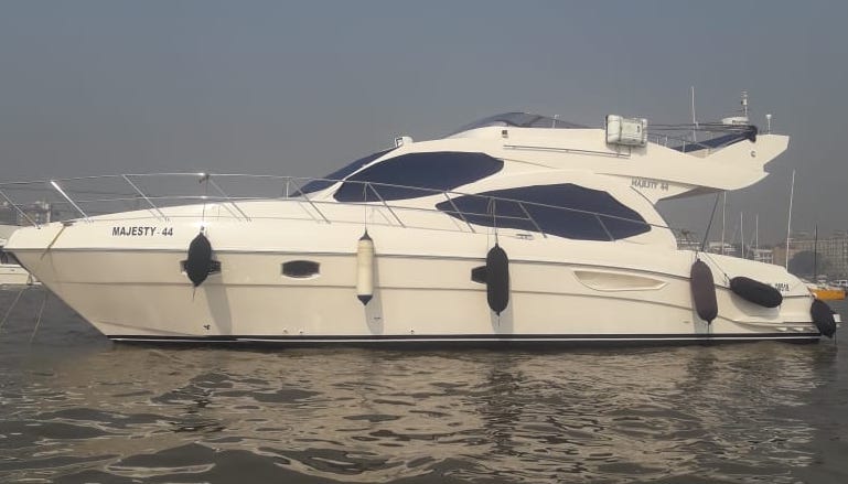 Majesty 44 Motor Yacht on Charter in Mumbai at Gateway of India